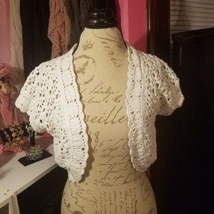 White crochet type shrug